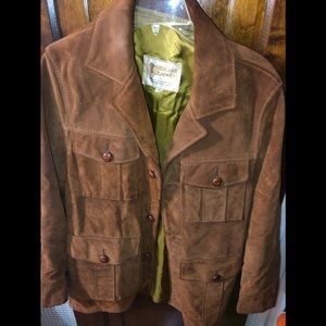 Genuine leather camel jacket